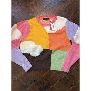 Cider Head In The Clouds Color Block Sweater NWT Sz XL